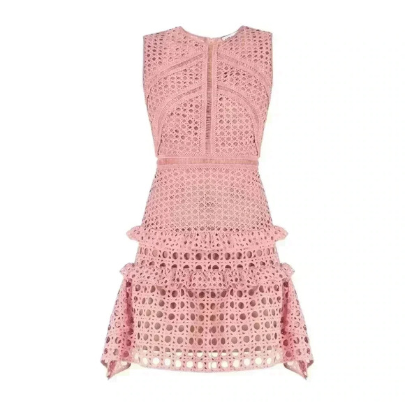 Self-Portrait Crosshatch Frill Mini Dress US 8 - Picture 4 of 8